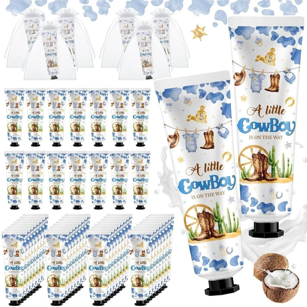 771 pc Cowboy Baby Shower Decorations Little Cowboy Raffle Box Banners Favors ++